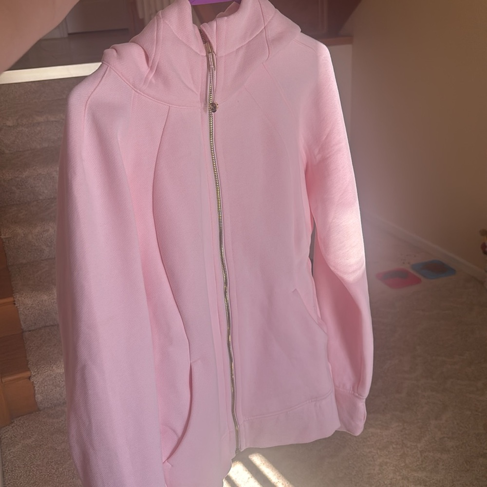 Lululemon Scuba Zip Up in Strawberry Milkshake with Gold Hardware